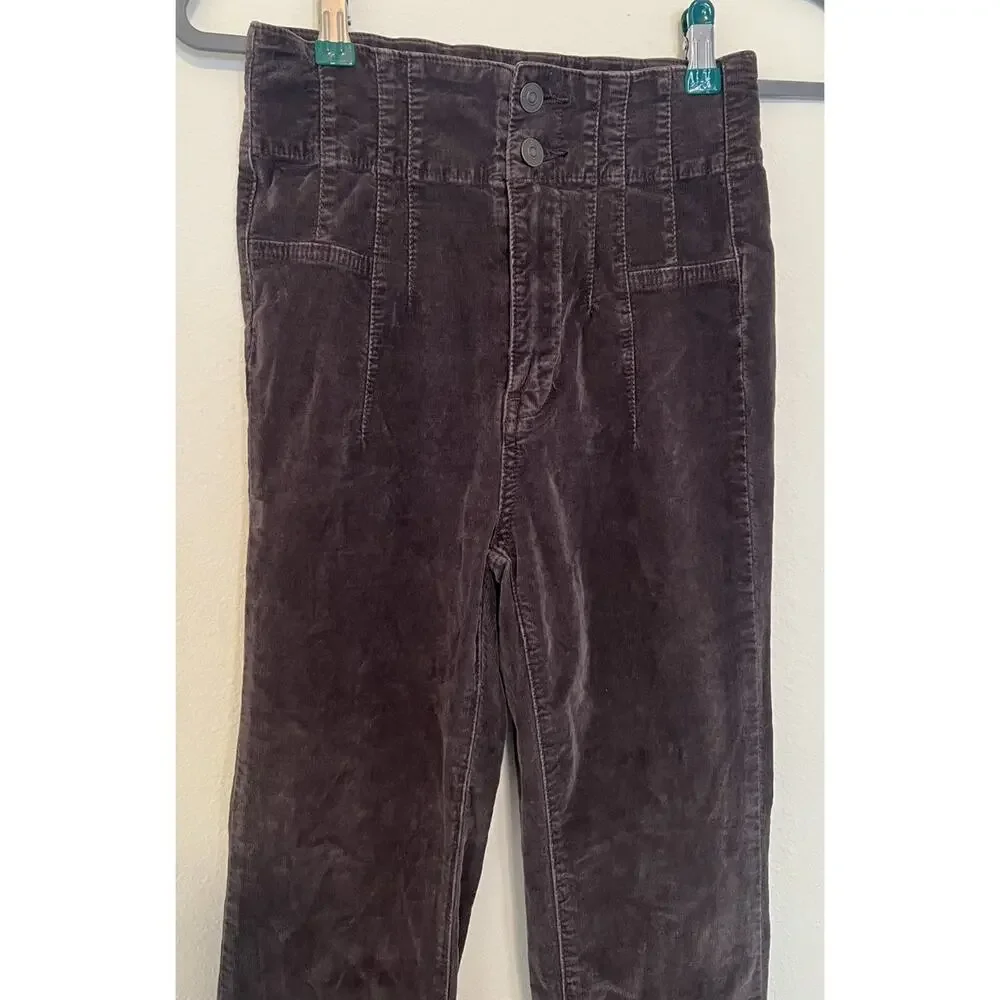 Free People We The Free Jayde Jeans Women's 25 Brown Cord Flared High Rise Retro